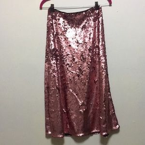 Pink sequin skirt
